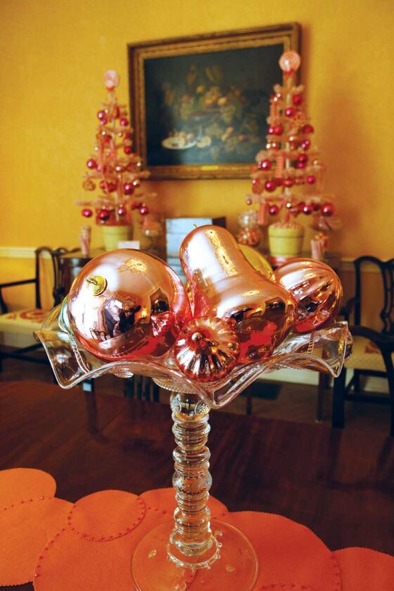 Martha Stewart Living's pink candy theme graced the Blair House Dining Room.